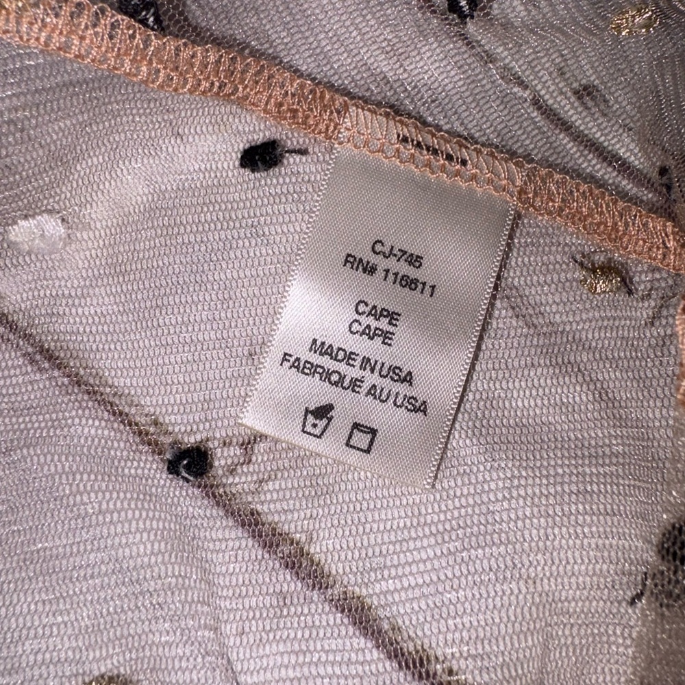 Anthropologie Self Contrast Sheer Tulle Dot Cape one size - Picture 8 of 9